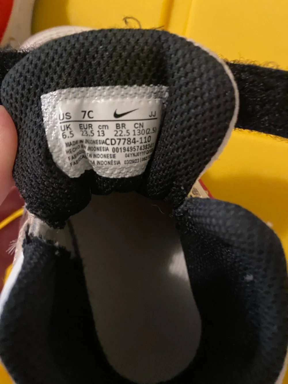 Nike Kids White Black Red High-Top Sneakers with Strap size 7c toddler - Picture 5 of 6